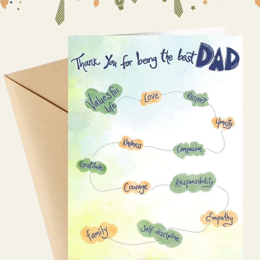 Thank You Dad Greeting Card - Multicolor